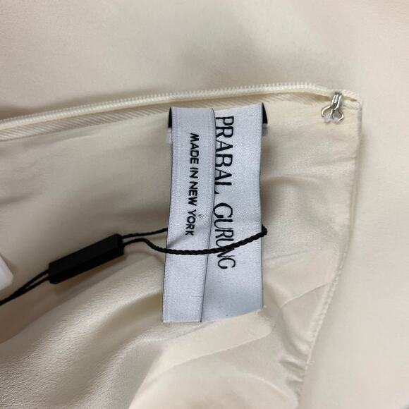 PRABAL GURUNG Size 10 Cream Wool A-Line Dress - Picture 7 of 7